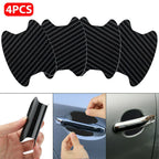 Virella car carbon fiber door handle protector film with four anti-scratch stickers on a vehicle door handle