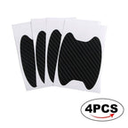 Virella car carbon fiber door handle protector film showing four anti-scratch stickers attached to door handles.