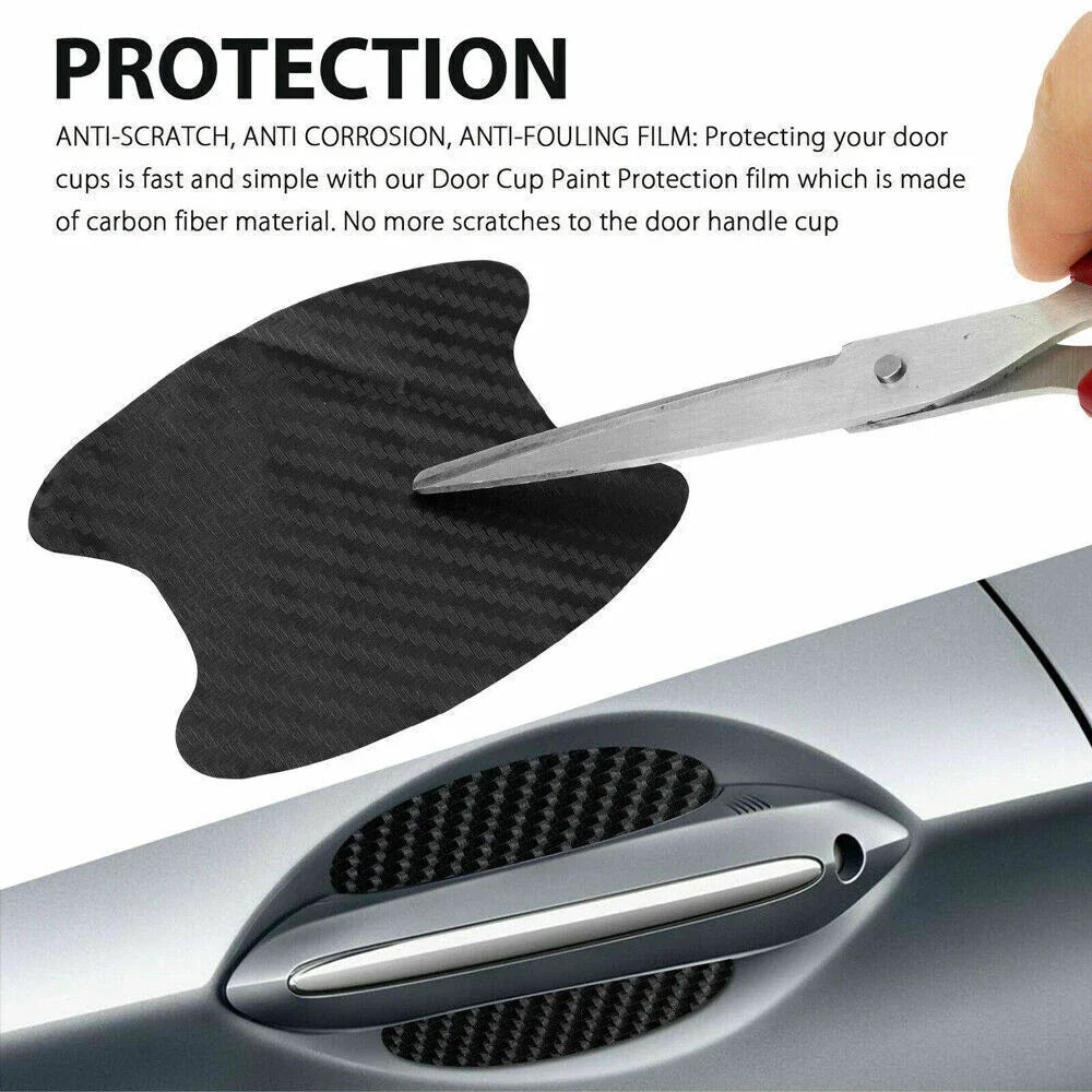 Virella car carbon fiber door handle protector film, anti-scratch sticker accessory for vehicle door handles.