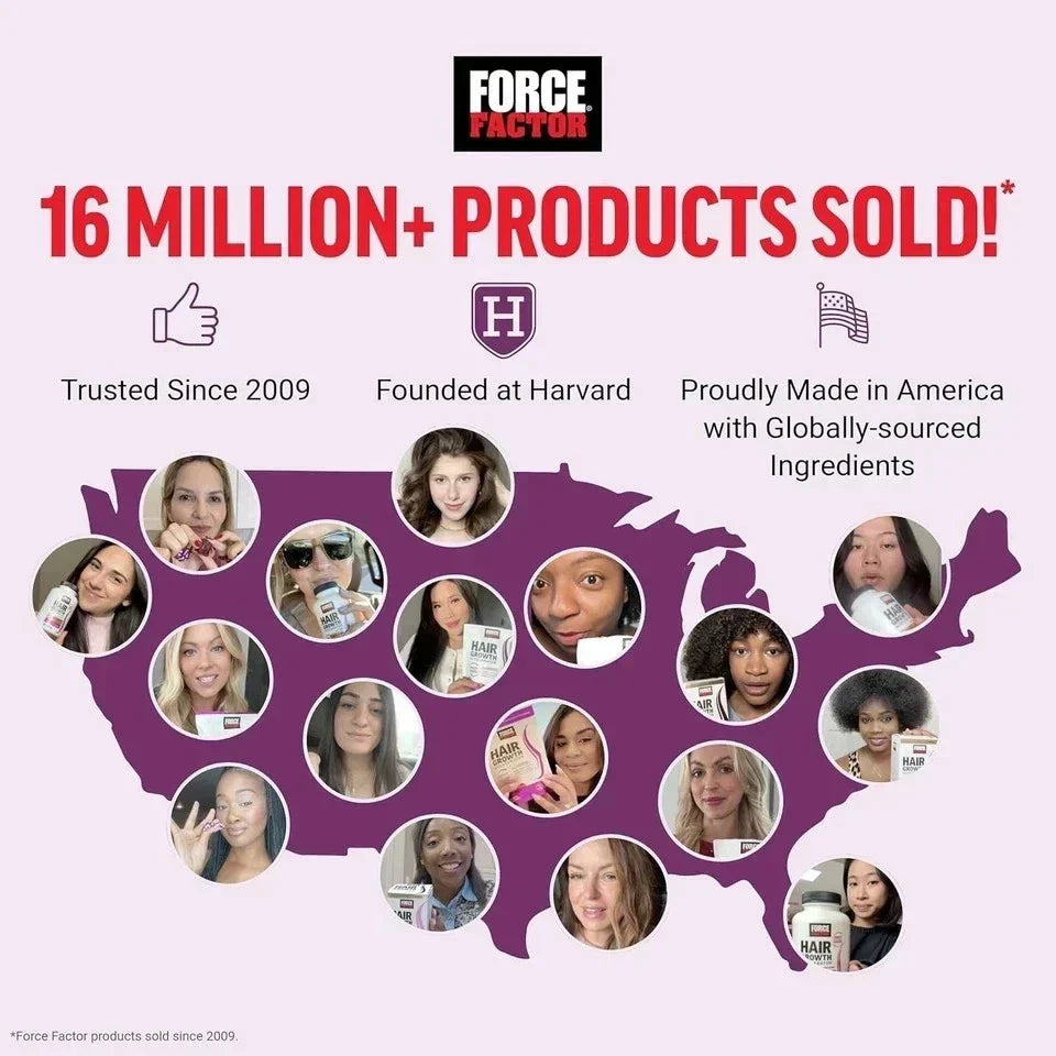 Virella Force Factor Hair Growth Accelerator Soft Chews for women, hair growth vitamins in a natural-looking chewable form
