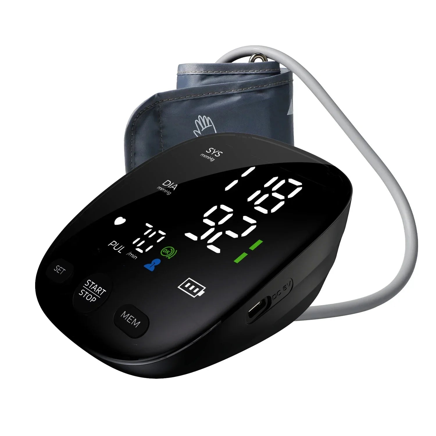 Virella Kingclinic digital portable blood pressure monitor with LED display and arm cuff for accurate home BP measurement