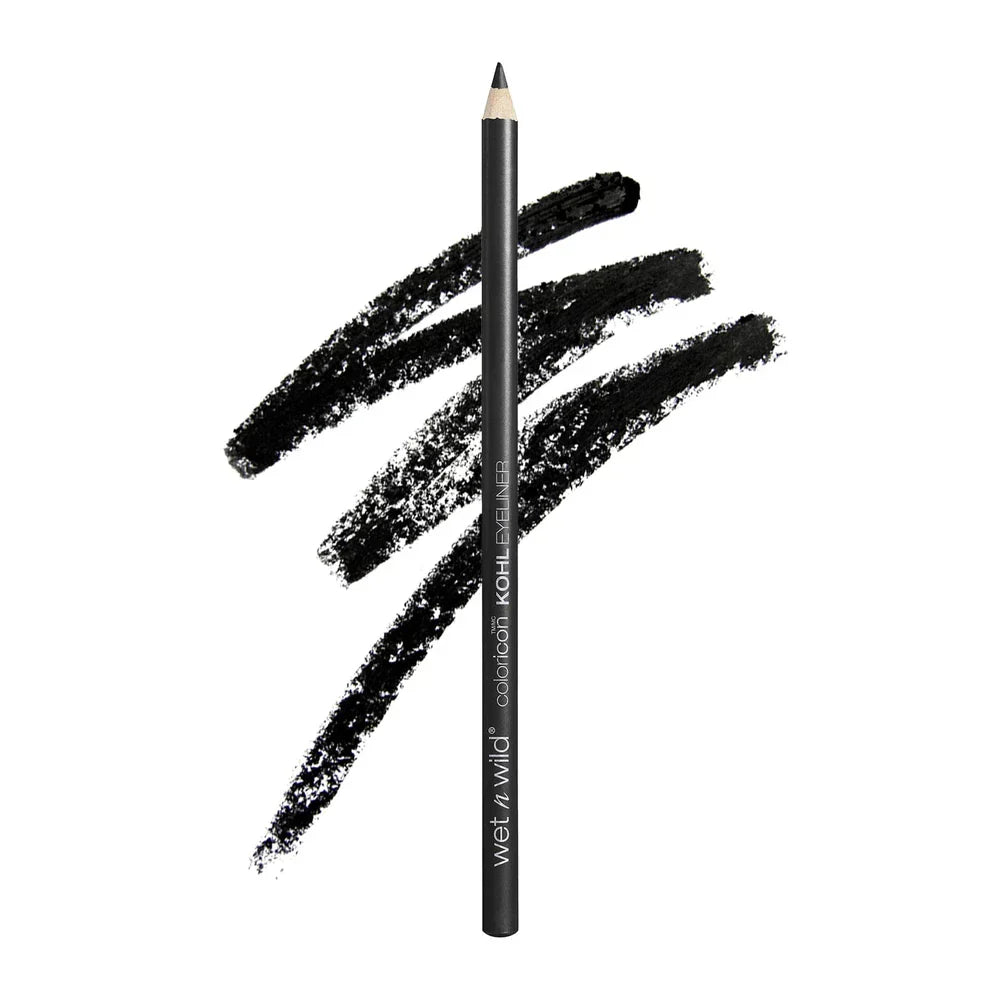 Virella Wet n Wild Color Icon Kohl Eyeliner in Baby's Got Black, black pencil with sharpened tip for precise eye makeup application