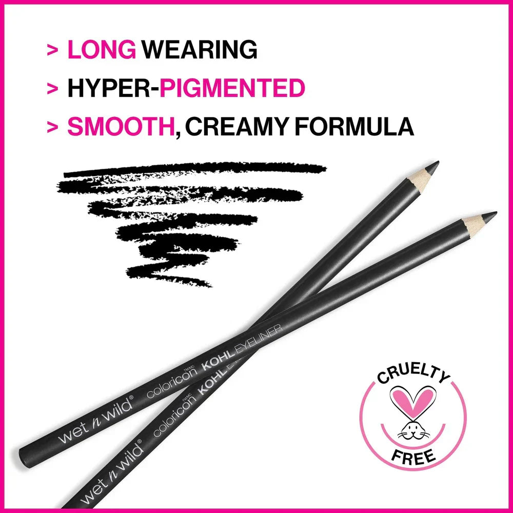 Virella Wet n Wild Color Icon Kohl Eyeliner in Baby's Got Black, black pencil eyeliner with smooth application and defined eye look