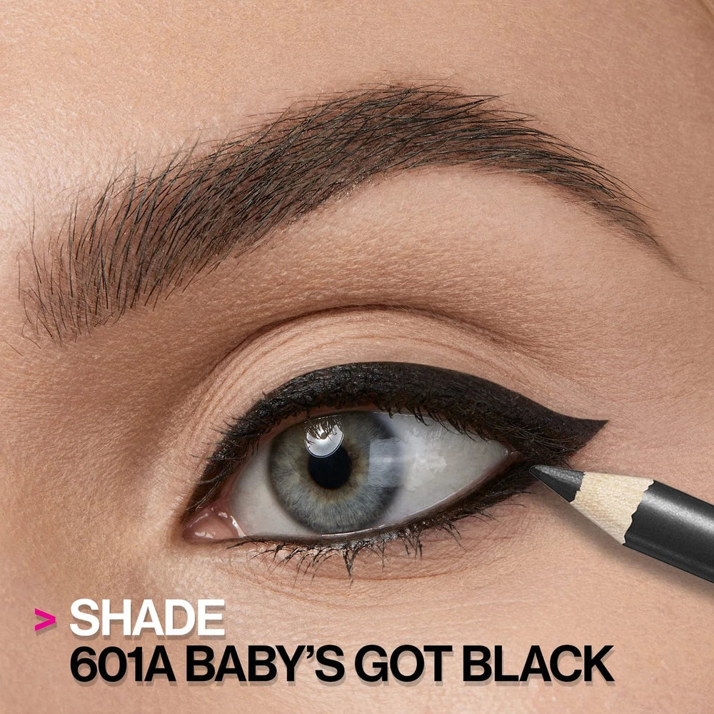 Virella Wet n Wild Color Icon Kohl Eyeliner in Baby's Got Black, black pencil eyeliner for bold eye definition, single pack