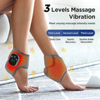 Virella electric foot and ankle massager with hot compress, vibration therapy, breathable material, and joint pain relief.