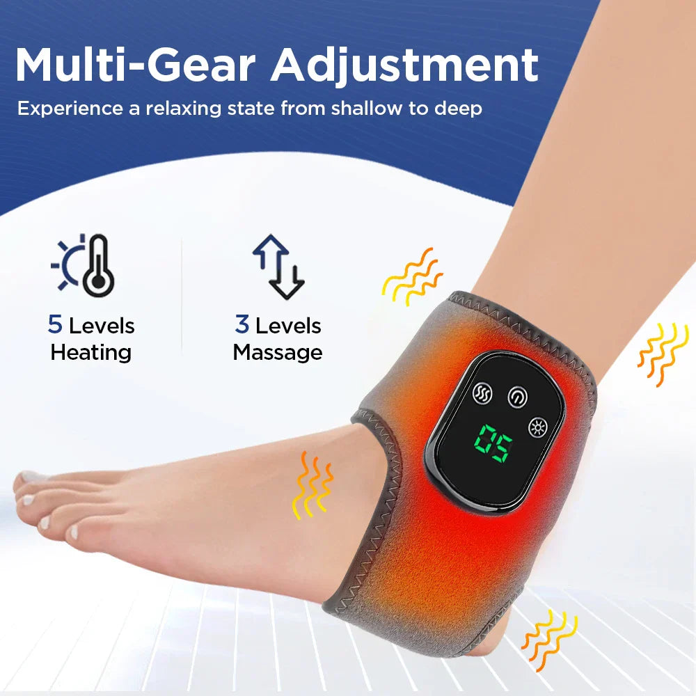 Virella electric foot heat massager with breathable material, hot compress and vibration therapy for feet and ankle relief.