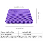 Virella gel seat cushion with breathable honeycomb design for pressure relief, back and tailbone comfort, suitable for office and car seats
