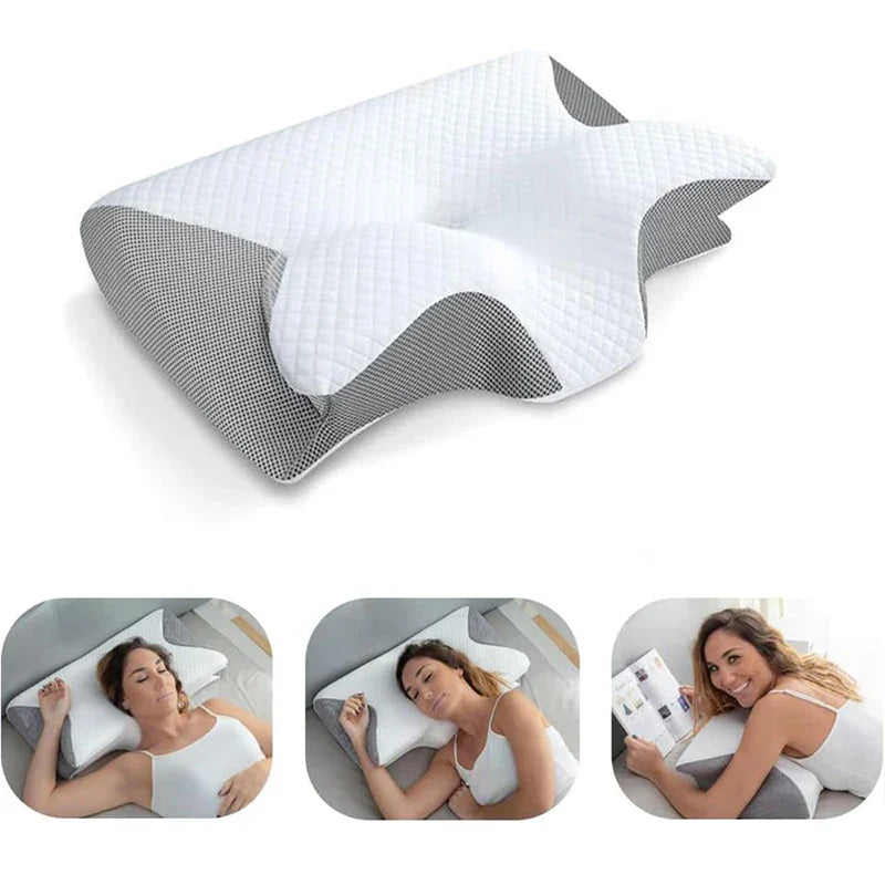 Virella 1pc memory foam cervical pillow with ergonomic contour design for neck support and pain relief.
