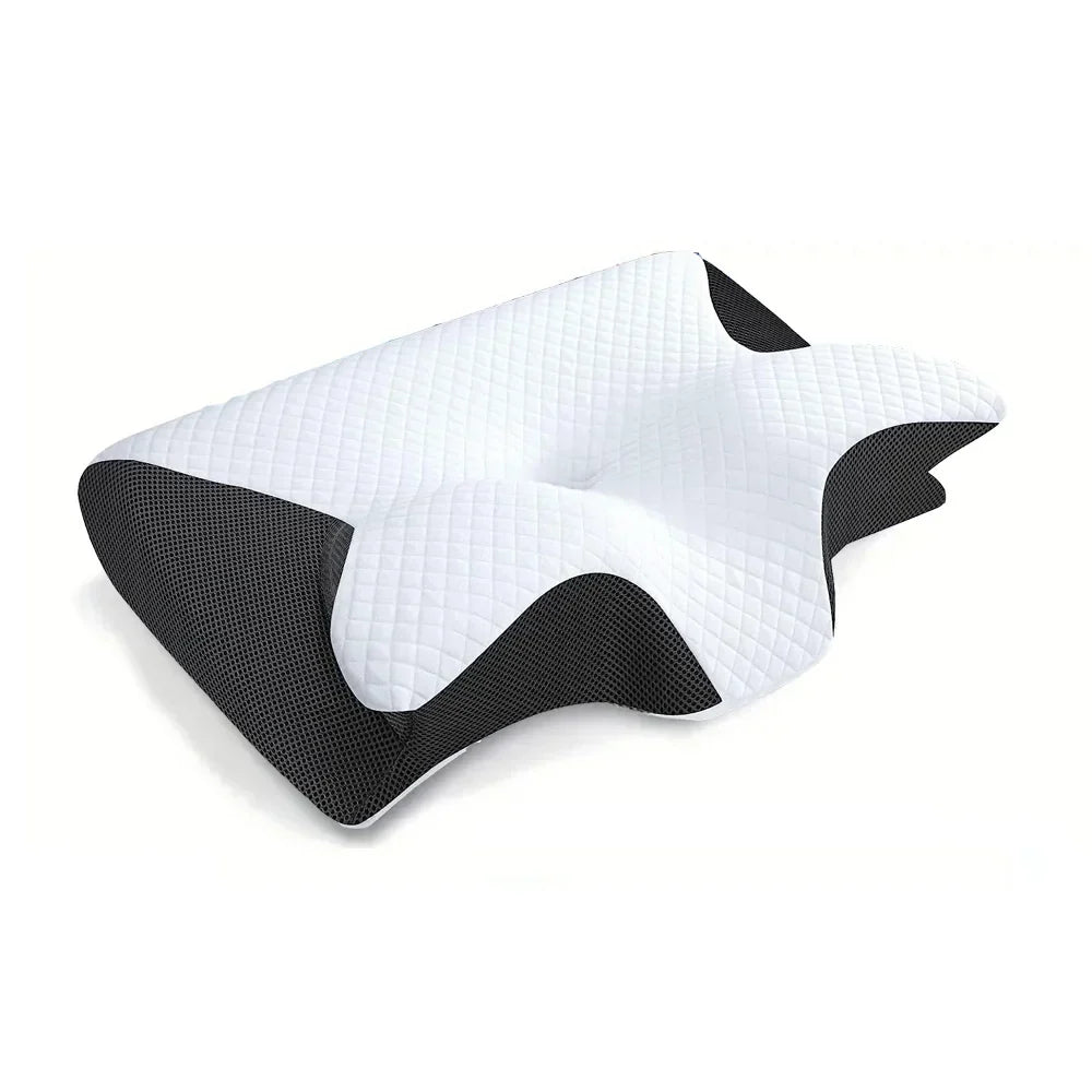 Virella 1pc memory foam cervical pillow with ergonomic contour design for neck support and pain relief.