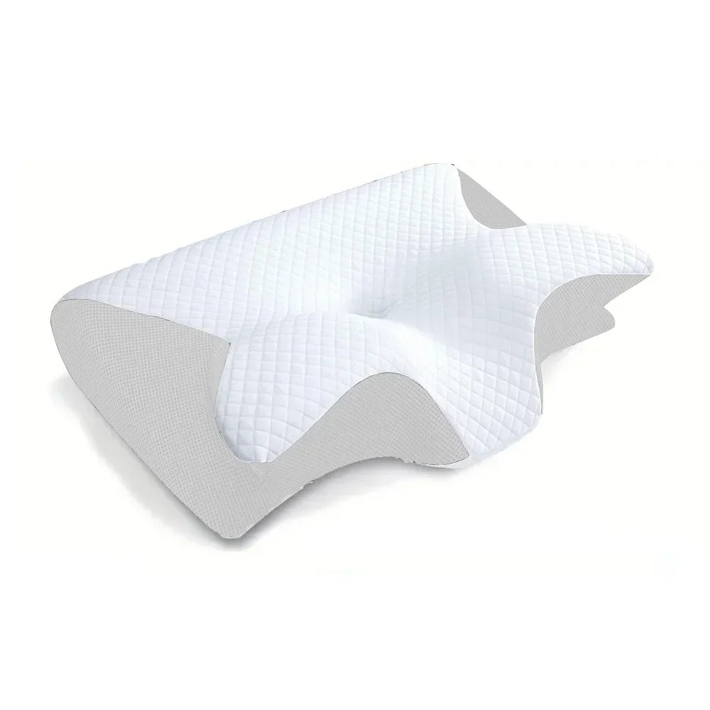 Virella 1pc memory foam cervical pillow with ergonomic contour for neck support and pain relief, designed for orthopedic comfort.