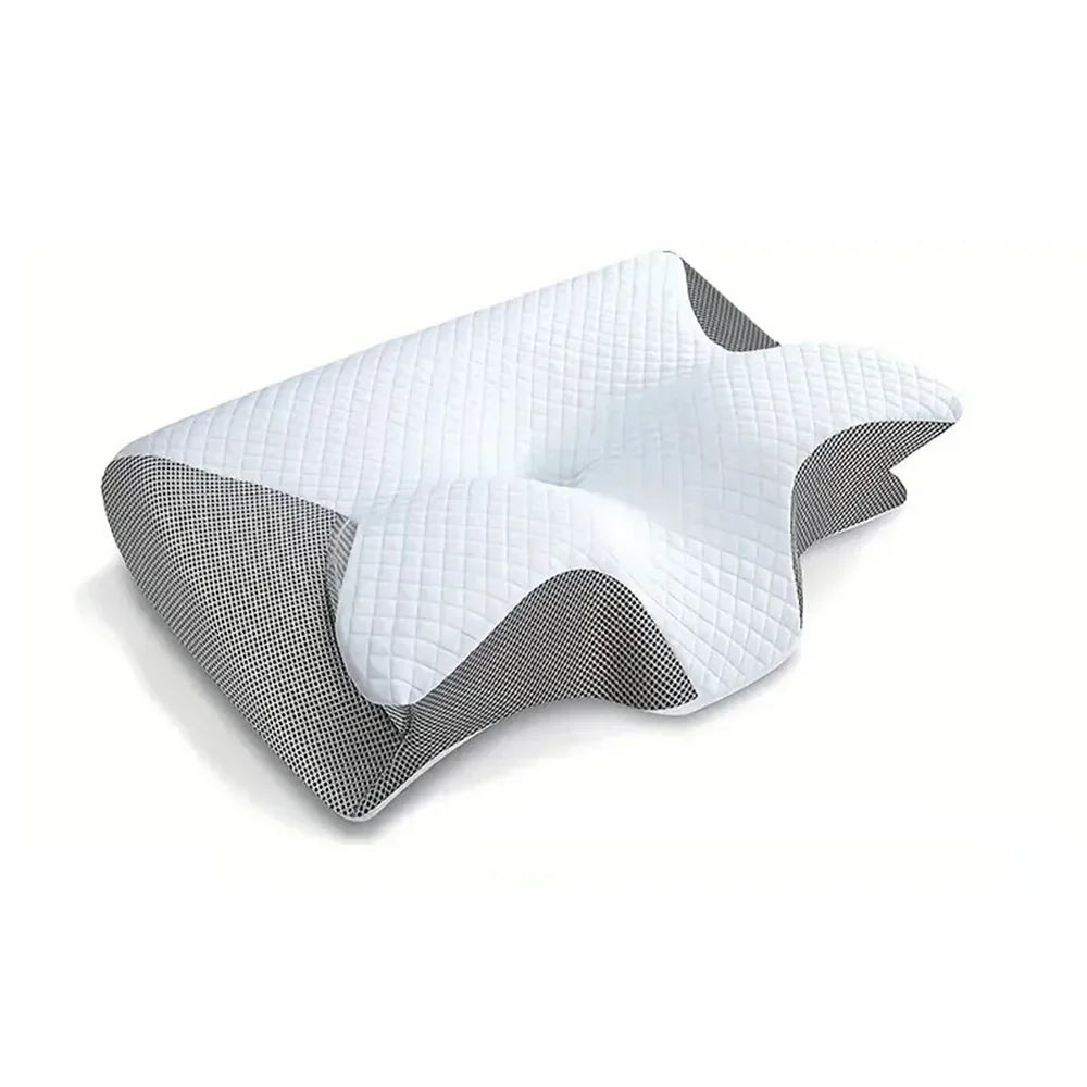 Virella 1pc memory foam cervical pillow with ergonomic contour design for neck support and pain relief, ideal for restful sleep.